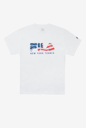 FILA Nyc Flag Tee Shirts White,Mens Tennis | CA.LDPCVR431